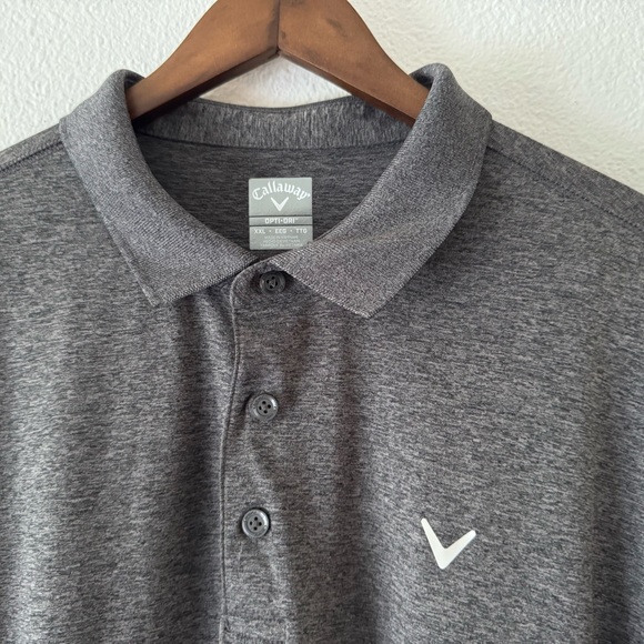Callaway Opti Dry Golf Polo Shirt XXL Sporty Gray Mens Athleisure Minimalist - Picture 3 of 8
